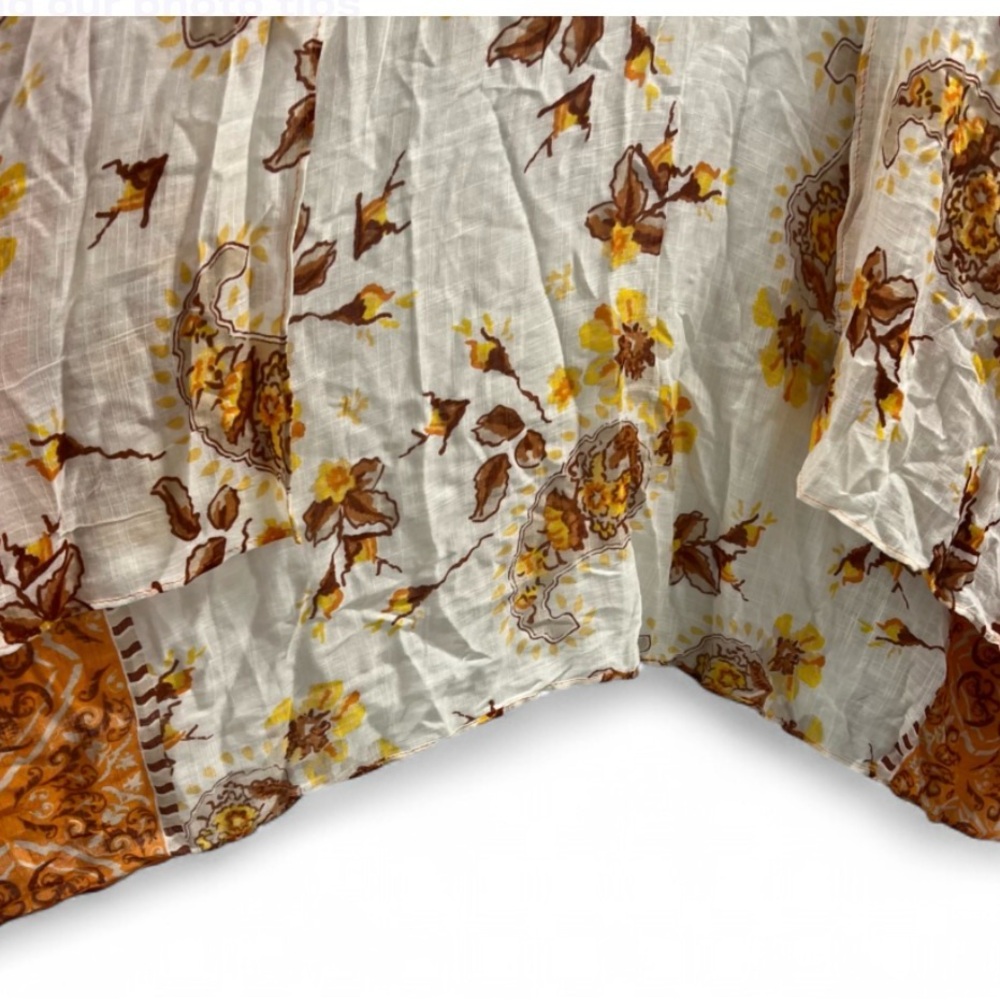 Nicole Miller New York Sheer Kimono Duster Orange Paisley Floral NWT One Size - Picture 6 of 7
